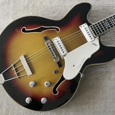 Immagine 1966 Vox Super Lynx Sunburst Hollowbody Electric Guitar + OHSC Case Made in Italy - 1