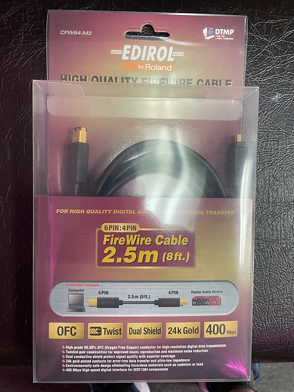 EDIROL by Roland CFW64-M2 - FireWire Cable 8ft 6 pin to 4 pin  			