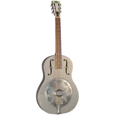 Regal RC-43 Antiqued Nickel-Plated Body Triolian Resonator Guitar Regular Antique nickel-plated image 3