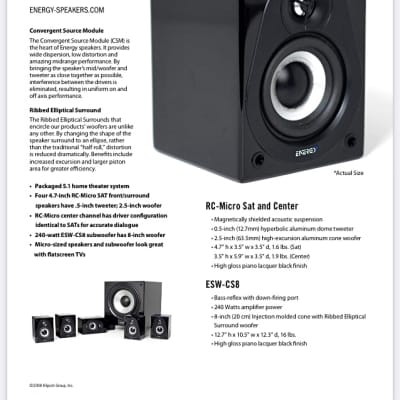 ENERGY RC-MICRO 5.1 Home Theater Surround Speaker System-Complete With Powered Subwoofer *NICE!* *WORKS PERFECTLY!* image 5