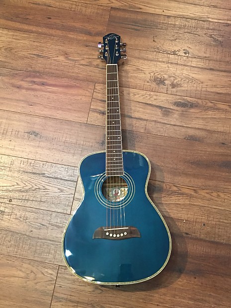 Oscar Schmidt 282921 01 OGHS TBL Blue Acoustic Guitar ALM 9