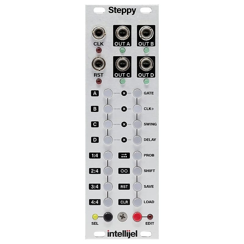 Intellijel Steppy 4-Track 64-Step Step Sequencer Eurorack Synth Module image 1