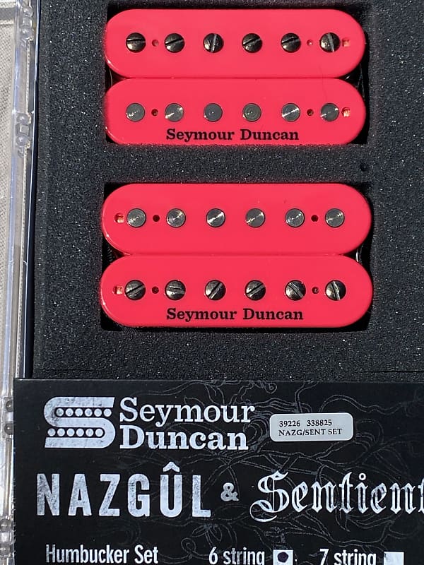 Seymour Duncan Nazgul Bridge & Sentient Neck 6 String Neon Pink Humbucker  Passive Guitar Pickup Set