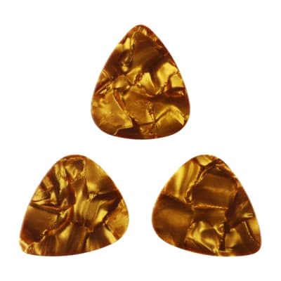 Celluloid Brown Pearl Guitar Or Bass Pick - 0.71 mm Medium Gauge - 351 Shape - 6 Pack New