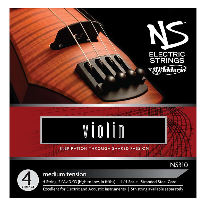 D’Addario NS310 Electric Violin String Set, 4/4 Scale, Medium Tension image 1