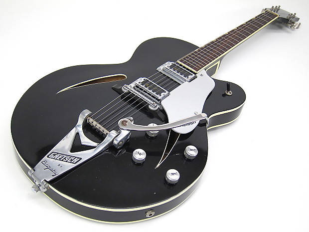1967 Gretsch 6117 Cat s Eye Black w Bound F Holes Bigsby