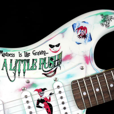 Custom Painted and Upgraded Fender Squier Stratocaster (Aged and Worn) With Graphics and Matching Headstock image 10