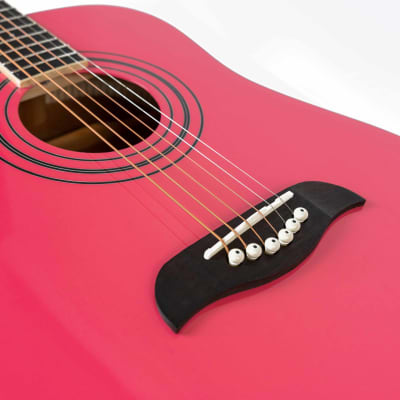 Oscar Schmidt OG5 3/4-Size Kids Acoustic Guitar - Pink w/ Tuner image 6