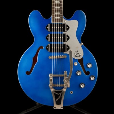 Used Epiphone Limited Edition Riviera Custom P93 Royale Chicago Blue Pearl with Gig Bag image 2