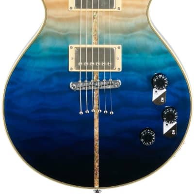 Michael Kelly Mod Shop Patriot Instinct Electric Guitar, Bare Knuckle, Pau Ferro Fingerboard, Blue F image 2