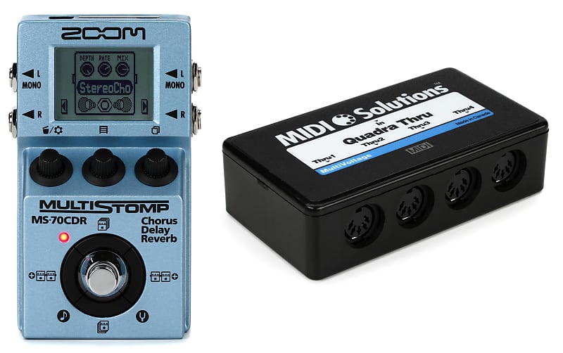 Zoom MS70CDR MultiStomp Chorus / Delay / Reverb Pedal Bundle Reverb