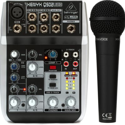 Behringer Xenyx Q502USB Mixer with USB  Bundle with Behringer XM8500 Cardioid Dynamic Vocal Microphone image 1