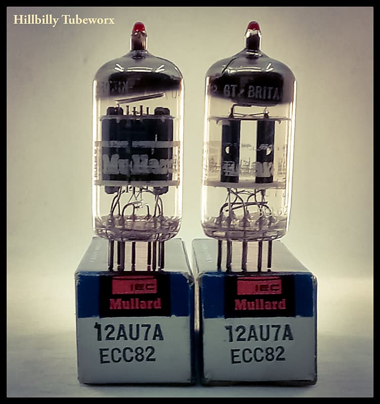 (1MP) NOS MULLARD/BLACKBURN 12AU7A RED TIP/MATCH. CODES (B9G2) /MAXI PREAMP image 1