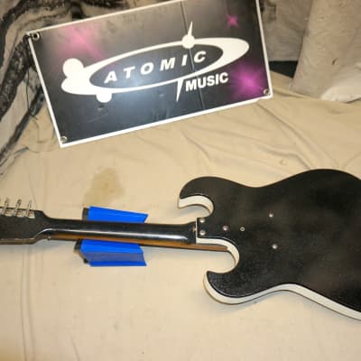 Silvertone ( Danelectro ) Model 1448 Guitar Sparkle Black image 15