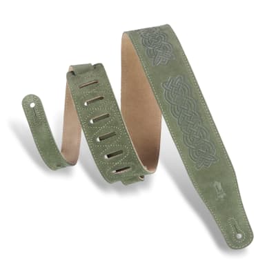 Levy's Leathers - MS26CK-GRN - 2 1/2" Wide Green Suede Leather Guitar Straps image 1