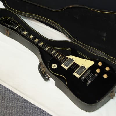 Matsumoku Memphis electric guitar used - black - with case - Single Cut style - vintage for sale