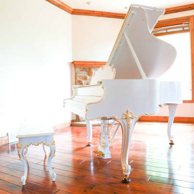 1926 Steinway White 23k Gold Grand Piano Masterpiece Model M image 12