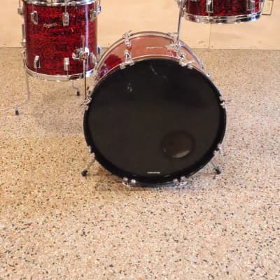 Rogers 3pc Drum Kit Set 20/14/12" Red Onyx Vintage 1960's