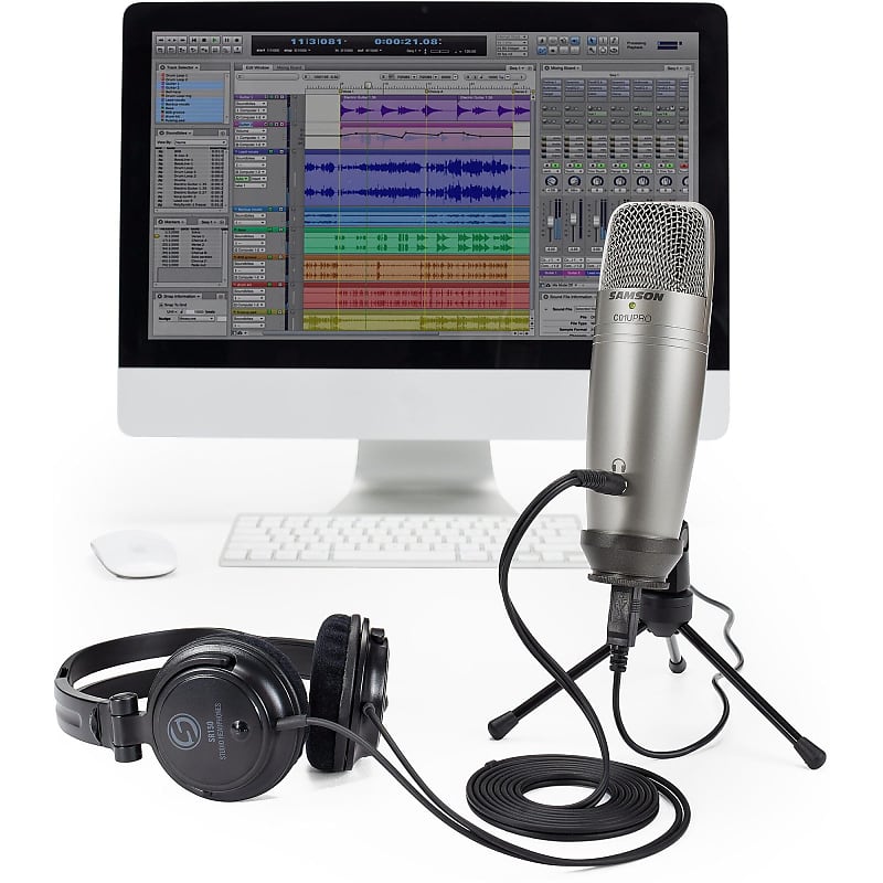 Samson C01U Pro USB Studio Condenser Microphone, C01U Pro HD, Bundle with Samson SR150 Headphones, Bundle with Samson SR150 Headphones image 1