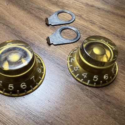Gibson Two (2) 1950's Gold Top Hat Knob Knobs and Pointers 1958 - Gold image 4