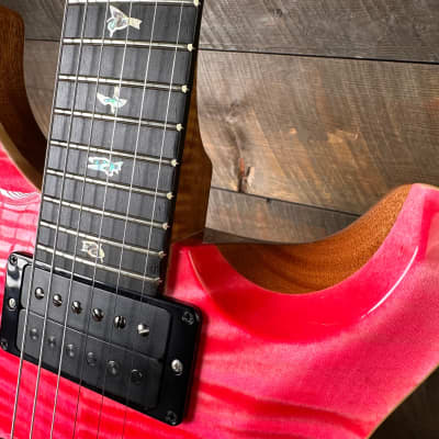 PRS Custom 24 Wood Library Flame Maple 10-Top Torrefied Maple Neck African Blackwood FB - Bonnie Pink 363811 image 5