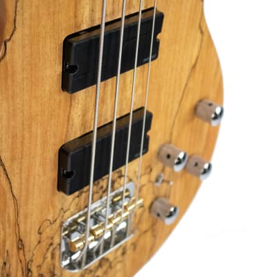 Sawtooth Americana Heritage Series Natural Spalted Maple 4-String 24 Fret Electric Bass Guitar w Fishman Fluence Pickups and Padded Gig Bag image 5