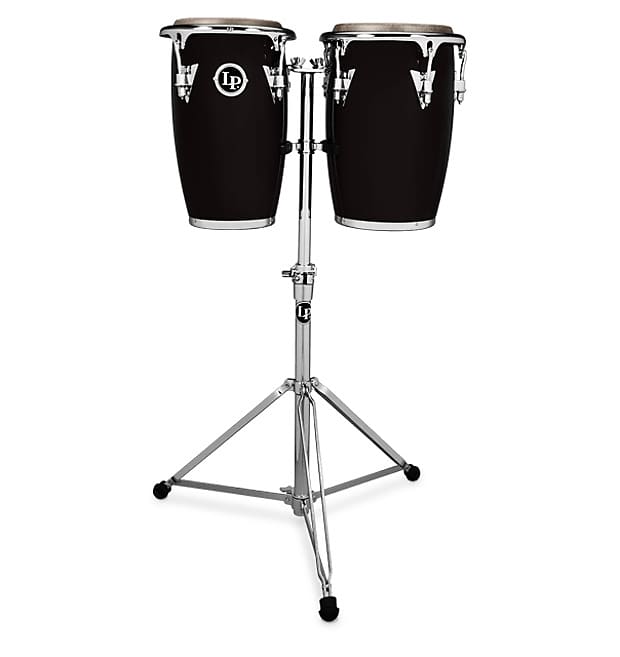 Latin Percussion LPJRX1BK Junior Conga Set Black Fiberglass Reverb