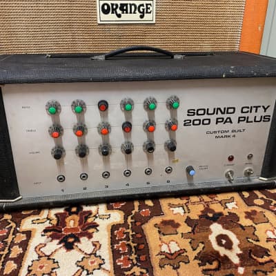 Vintage 1970s Sound City 200 PA Plus 6550 Valve Amplifier Head Dallas Arbiter image 2