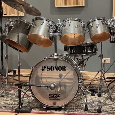 Sonor SQ2 22/8/10/12/13/14/16" Medium Maple Concert Tom Drum Set - Vintage Onyx Semi-Gloss w/ Silky Oak Interiors image 25
