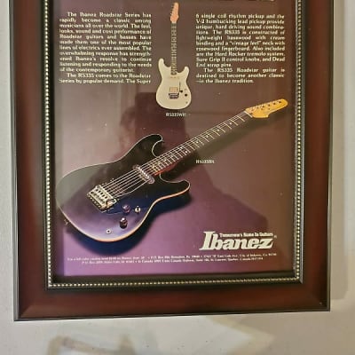 1984 Ibanez Guitars Color Promotional Ad Framed Ibanez RS335 Original for sale