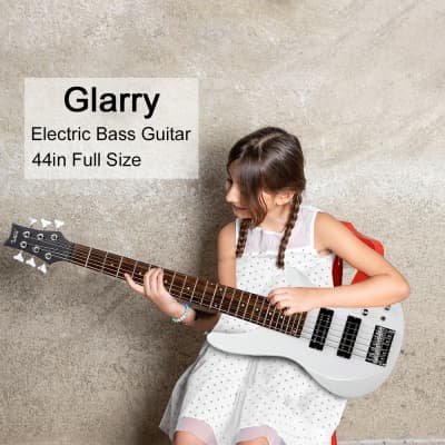 Glarry 44 Inch GIB 6 String H-H Pickup Laurel Wood Fingerboard Electric Bass Guitar with Bag and other Accessories White image 13