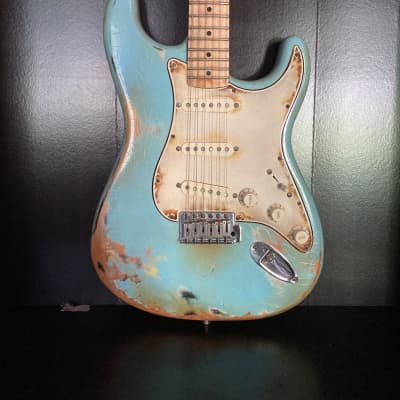 Fender Custom Blue Relic by East Gloves Customs Stratocaster 2006 Blue relic image 3