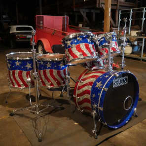 Spaun Custom 2000's American Flag Complete Drum Set image 1