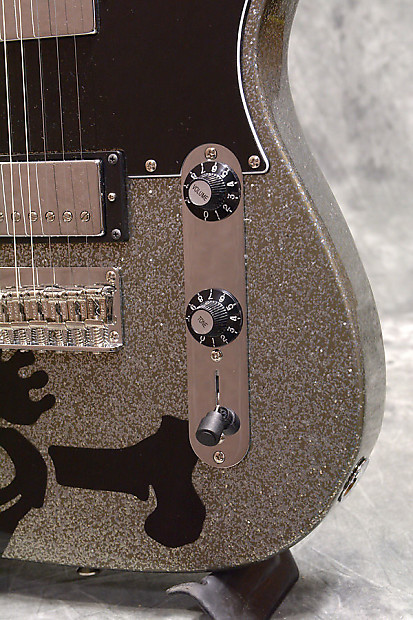 Squier by Fender Telecaster Skull Silver Dark Silver Sparkle | Reverb