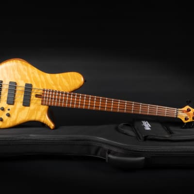 2023 Marleaux MBass 5-String Movingui Friso Signature Top - Natural | German Custom Single Cut Bass Delano | CoA Case for sale