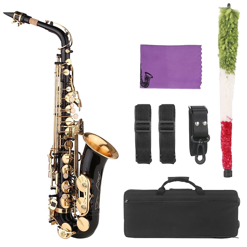 Eastar Professional Alto Saxophone E Flat Sax Full Kit Gold Eb Brass  Instrument With Cleaning Cloth, Carrying Case, Mouthpiece, Neck Strap,  Reeds and Stand 