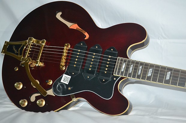 Epiphone P93 Riviera Custom, 3 P-90 Pickups, Wine Red Finish