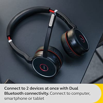 Jabra Evolve 75 SE Wireless Stereo Headset - Bluetooth Headset with Noise-Cancelling Mic & Active Noise Cancellation - Certified for Google Meet & Zoom, works with all other leading platforms - Black image 3