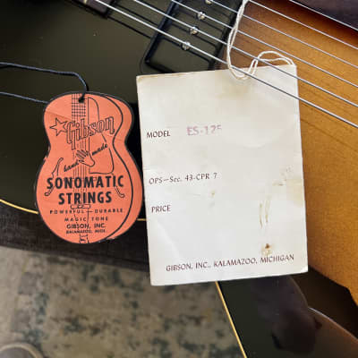 Gibson Collectors grade 1953 ES 125 w/ hang tags 1953 - Sunburst image 23
