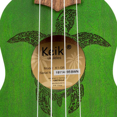 Ortega Keiki® K1 Series Sopranino Ukulele with Turtle Etching image 6