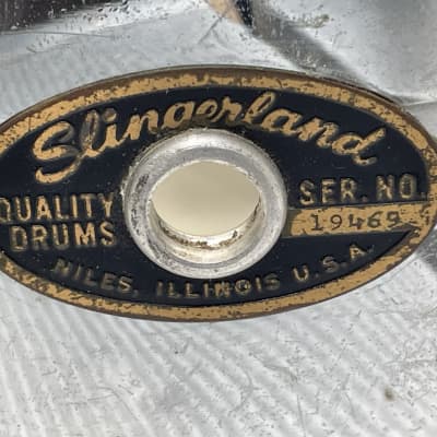Slingerland 10 Lug Snare Drum Radio King 141 5x14 60s - Chrome Over Brass image 8