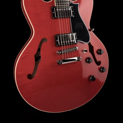 Heritage H-535 Semi-Hollow Trans Cherry Electric Guitar with Case image 11