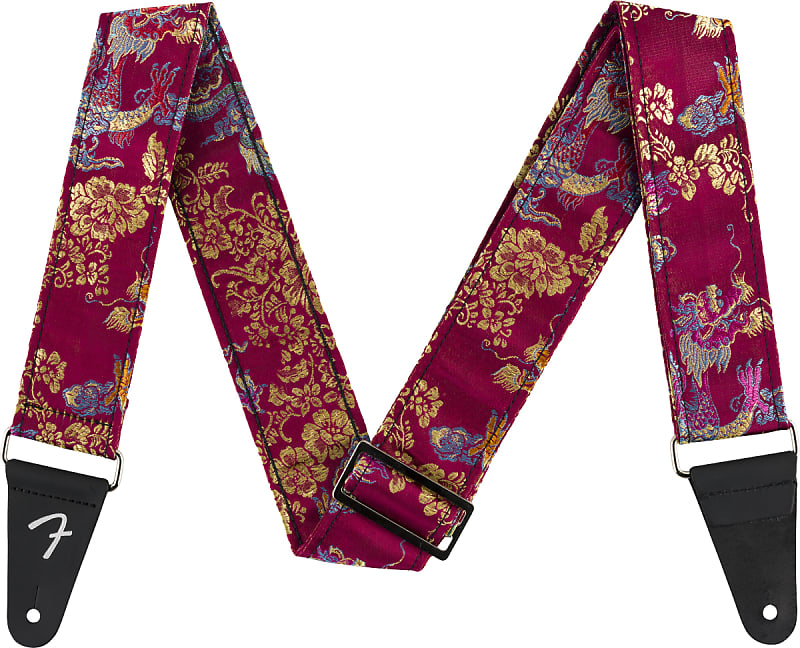 Fender Satin Dragon Guitar Strap Wine