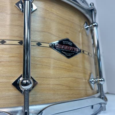 Craviotto Maple Snare Drum - 6.5" x 14" - in Natural Satin with Maple Inlay image 11