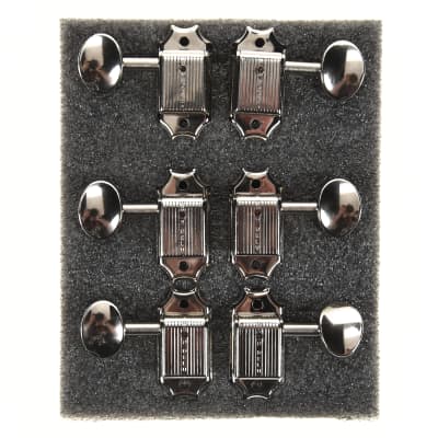 Kluson Traditional 3+3 Oval Metal Button Single Line Nickel Tuners