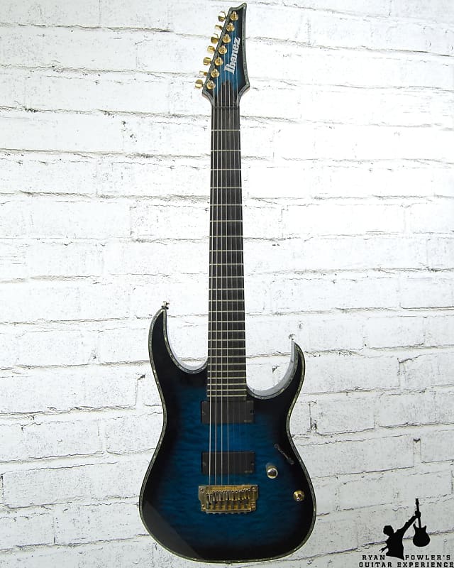 Ibanez Iron Label RGIX27FEQM 7-String Sapphire Blue Sunburst