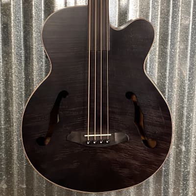 Aria Pro FEB-F2/FL 4 String Acoustic Electric Fretless Bass Black Stain & Bag #9506 for sale