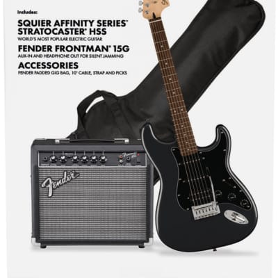 Squier Affinity Series Stratocaster HSS Pack Charcoal Frost Metallic image 1