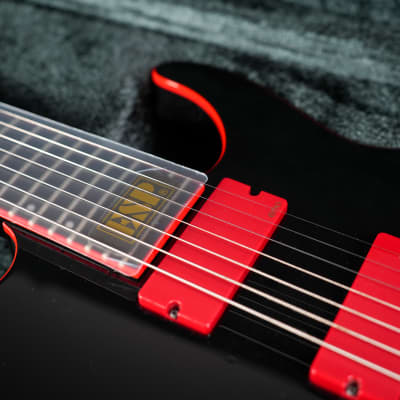 Super rare ESP E-II M-II 7 Seven - Black w/ red binding | Reverb
