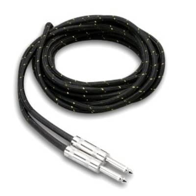 Hosa Guitar Cable 18 Feet Black Gold Cloth Jacket 1/4" to 1/4" Straight Ends Free Shipping image 1